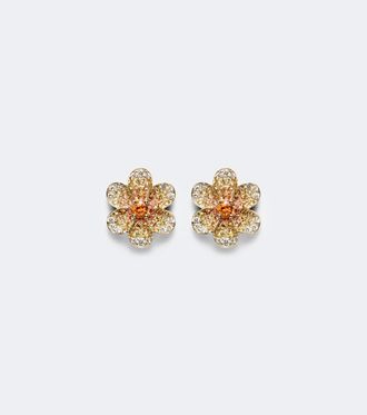 Yvonne L&eacute;on Yvonne L&eacute;on Orecchini Daisy in oro 9kt con zaffiri e diamanti