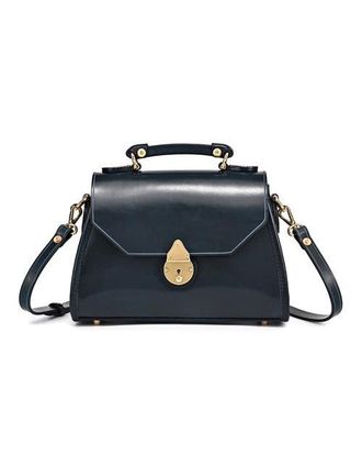 OLD TREND Laurel Genuine Leather Classic Everyday Satchel in Navy at Nordstrom