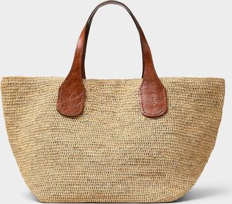 Ibeliv Womens Tokyo II crocheted raffia tote bag