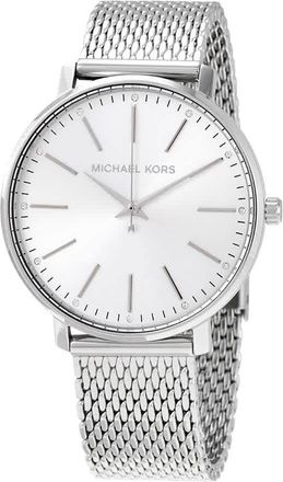 Michael Kors Pyper Quartz Crystal Silver Dial Ladies Watch MK4338