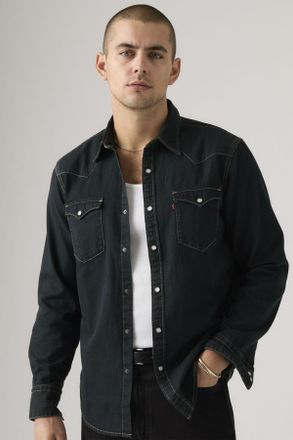 Levi's Camisa Western de fit est&aacute;ndar Barstow - Hombre - 2XL - Negro / Beautiful Ash Blue Black