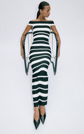 H&eacute;rve L&eacute;ger The Kiva Gown in Black Alabaster at Nordstrom, Size Xx-Small