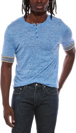 Autumn Cashmere Striped Trim Henley Shirt