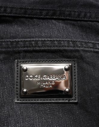 Dolce & Gabbana Black Washed Cotton Skinny Men Denim Jeans Clothing