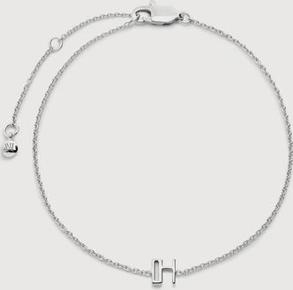 Monica Vinader Sterling Silver Initial H Chain Bracelet