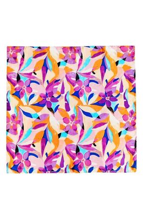 Petit Moments Abstract Floral Satin Scarf in Purple Multi at Nordstrom
