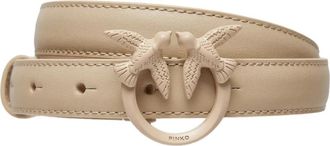 Pinko Leren Riem met Uniek Design - Dames - Riemen - Beige - S - Leer - Accessoires