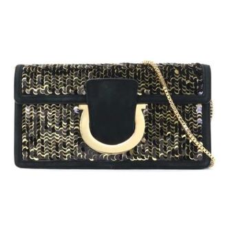 Ferragamo Tweedehands leren schoudertassen - Dames - Pre-owned - Zwart - Maat: ONE Size Leer
