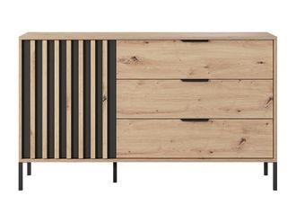 VENTE-UNIQUE.COM C&oacute;moda madera negro, color natural claro