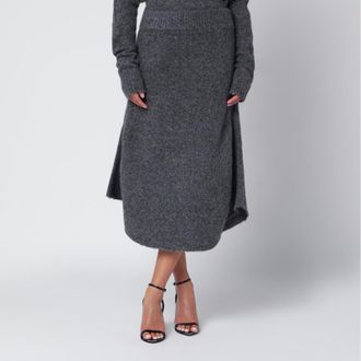 Entire studios Smoke grey wool-blend midi skirt