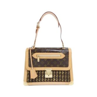 Louis Vuitton Pre-owned Vintage Tweed Handtas - Dames - Pre-owned - Bruin - Maat: ONE Size Tweed