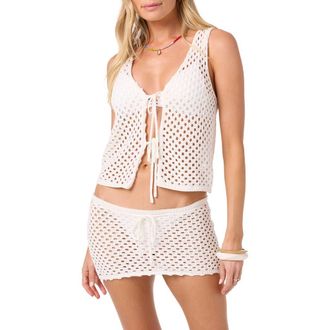 O'Neill Zooey Open Stitch Cover-Up Tank in Vanilla at Nordstrom, Size X-Small