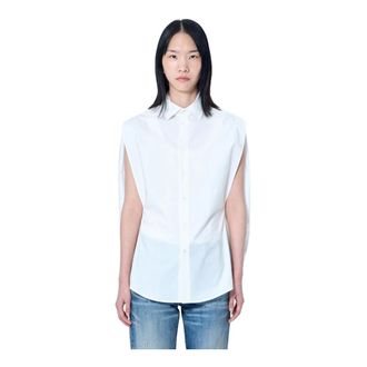 Maison Margiela Dames, Blouses & Shirts, Wit, Maat: 2XS Katoen