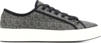 Ferragamo Mens Anson Low Top Sneakers In Grey/black