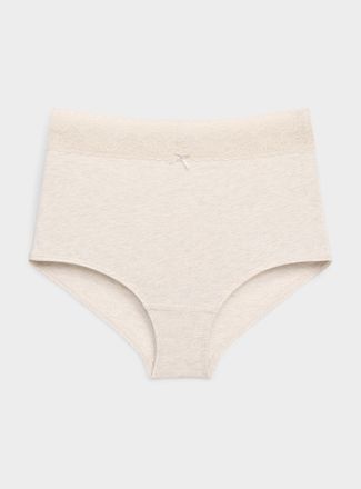 Miiyu Womens Lace trim high-waist boyshort Organic cotton