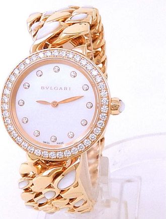 Bulgari Pre-owned Bvlgari Bvlgari Bvlgari Diamond White Mother of Pearl Dial Ladies Watch 102171