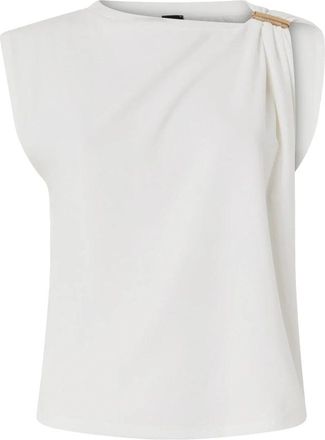 Pinko 106478A35D Mouwloze Top - Dames - Tops zonder mouwen - Wit - S - Katoen - Tops