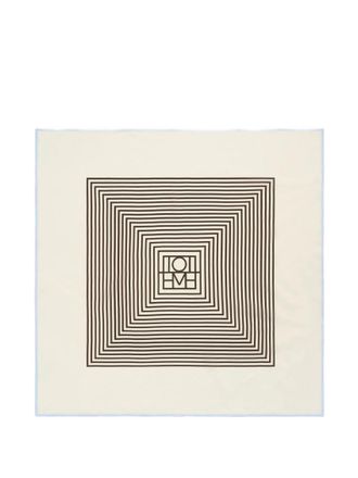 Toteme White Monogram Graphic Scarf