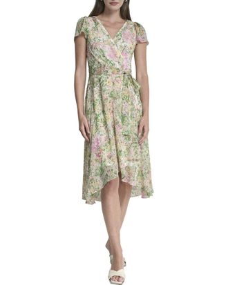 DKNY Faux Wrap Midi Dress