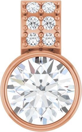 Diamond2Deal 14K Rose 3/4ct Lab-Grown Diamond Pendant