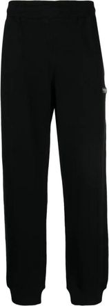 Givenchy Sweatpants, male, Black, M, Black Cashmere-Cotton Track Trousers with Logo