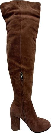 Gianvito Rossi Womens Suede Block-Heel Knee-High Boot (Authentic Pre-Loved)