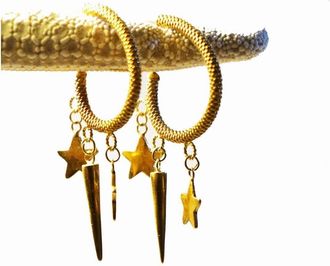 SEEKD Half Circle Star and Horn Earrings