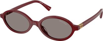 Miu Miu Grey Oval Ladies Sunglasses MU 04ZSF 21I80Q 50