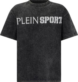 Plein Sport Washed Round Neck T-Shirt Crackle Scratch