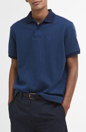 Barbour Harworth Textured Stripe Cotton Polo in Navy at Nordstrom Rack, Size Small