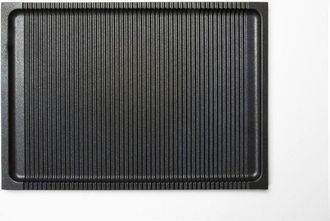 Risoli Piastra Grill BBQ, Alluminio Pressofuso, Acciaio, Nero, 38x26,5x2 cm