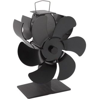 OEM Ventilador Ecol&oacute;gico Para Estufa, Ventilador De 6 Aspas De Aleaci&oacute;n De Aluminio De Bajo Ruido Para Quemador De Le&ntilde;a, Arranque Autom&aacute;tico, Velocidad De