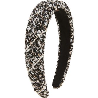 Tasha Padded Metallic Tweed Headband in Black Multi at Nordstrom