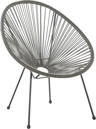 Beliani Beliani - Modern Accent Chair Round pe Rattan Steel Living Room Dark Grey Acapulco ii