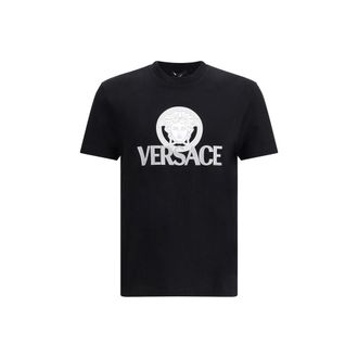 Versace Black Cotton Mens T-Shirt