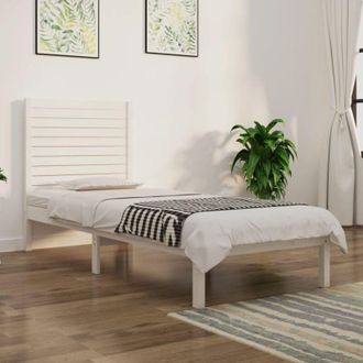 vidaXL Bed Frame without Mattress White 90x190 cm Single Solid Wood vidaXL