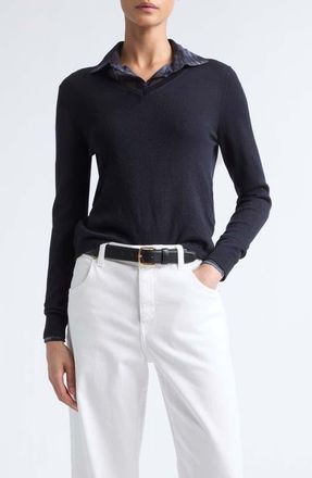 Eleventy Wool Blend V-Neck Sweater in 11 Blue at Nordstrom, Size X-Large