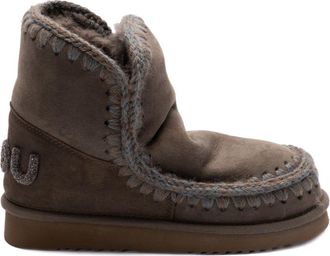 Mou Eskimo 18 glitter logo ankle boots - women - Suede - 36 - Green