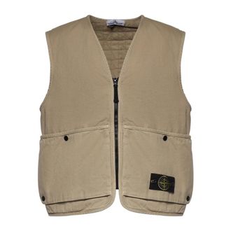 Stone Island Vests, male, Beige, Size: XL Vests