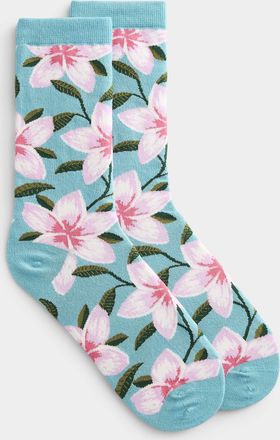 Simons Womens Flower and greenery socks