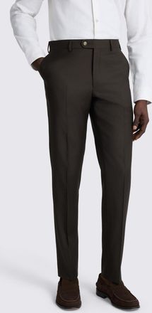 Vitale Barberis Italian Tailored Fit Brown Twill Trousers