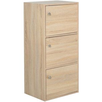 HOMCOM Mobiletto Multiuso con 3 Ripiani in Legno e 3 Ante 48x34x100cm