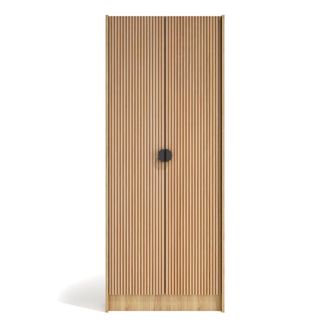 HERDASA Zapatero melamina roble dorado puertas efecto vallado roble 175x70x24