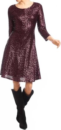 Karen Kane Twyla Dress In Eggplant