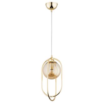 OEM L&aacute;mpara Colgante De Bola De Cristal &Aacute;mbar Con Anillos Ovalados Para Sal&oacute;n O Dormitorio 1xe14 10w Binar Alfa