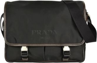 Prada Pre-owned Cross Body Bags, male, Black, Size: ONE SIZE Pre-owned Nylon prada-bags