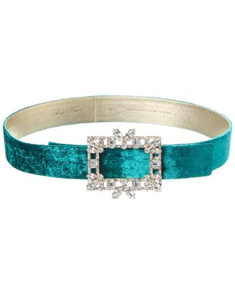 Roger Vivier Buckle Velvet Belt