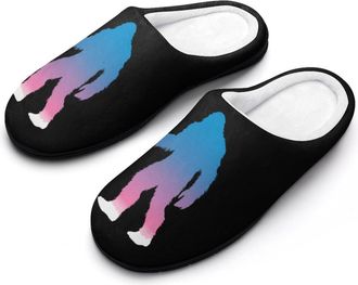 Generic Bigfoot Is Trans Mens Slippers Memory Foam Winter Warm Sandals Slip On House Shoes Size 7-14