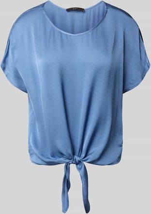 Oui Regular Fit Blusenshirt mit Knoten-Detail in Blau, Gr&ouml;&szlig;e 34