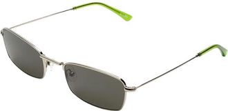 Sun Buddies Silver and Green Retro Sunglasses
